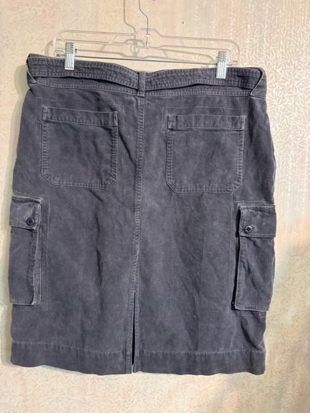 Ralph Lauren Sport Charcoal Corduroy Midi Skirt with Cargo Pockets, Button Fly - Picture 4 of 12
